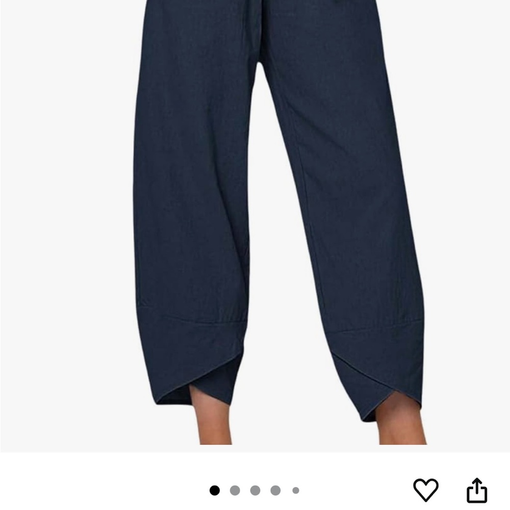 Navy Wide-Leg Capri Pants